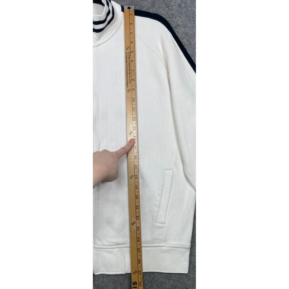 Polo Ralph Lauren Track Jacket Sweatshirt Ivory Black Large Striped Read - Picture 16 of 16